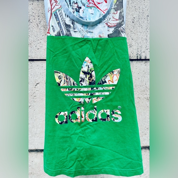adidas x Topshop ✨Venice✨ green graffiti tank top✨ Size Medium ✨ Rare✨ Collector - Picture 6 of 14